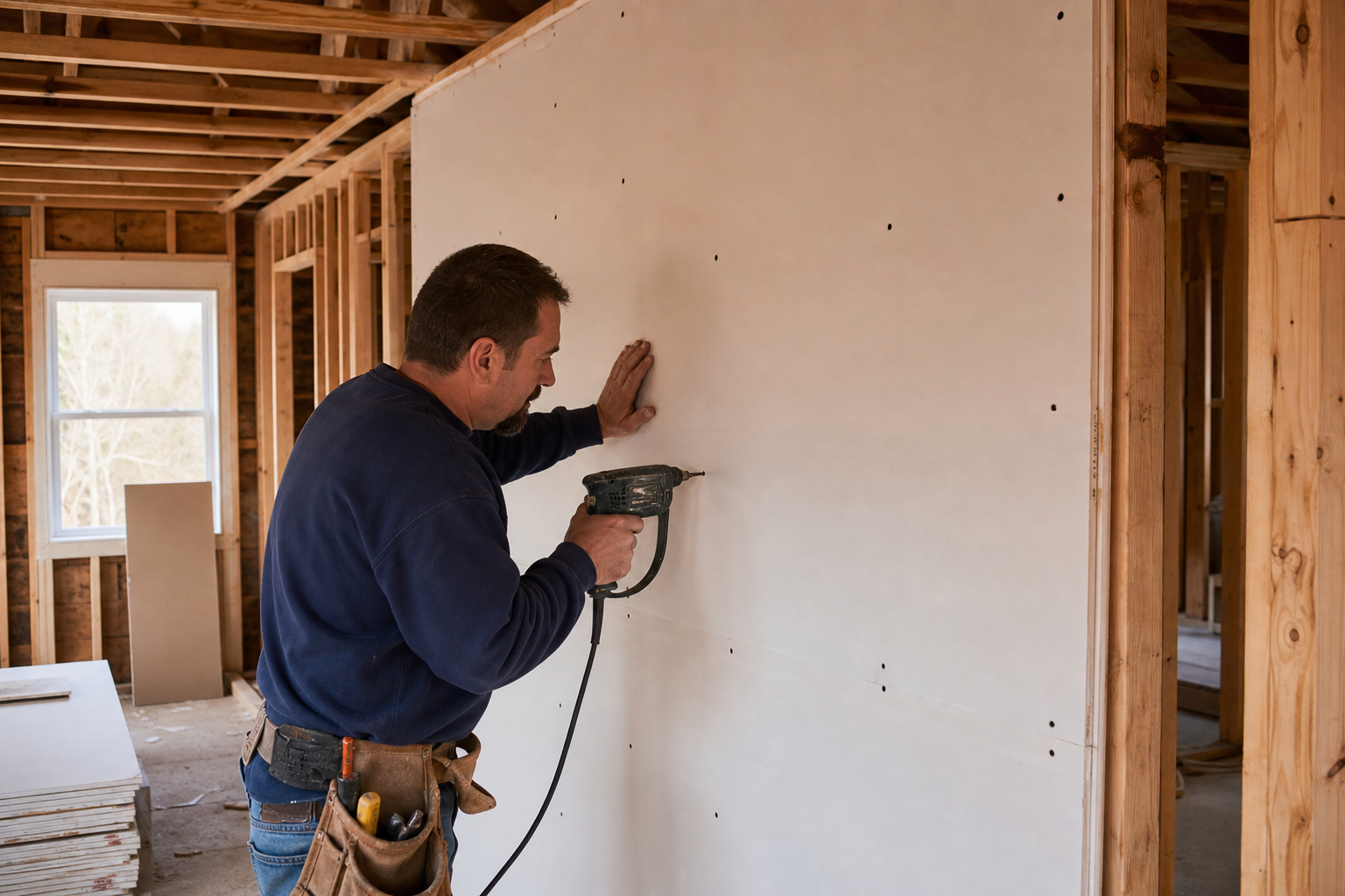 New drywall installation
